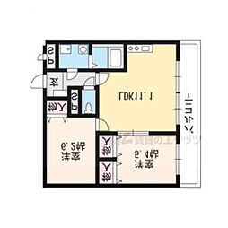 エルソレイユ 2階2LDKの間取り