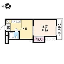 ヴィラ・エスポワール 2階1DKの間取り