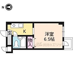 シェモワキタガワ 3階ワンルームの間取り