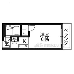 京都今出川レジデンス 7階1Kの間取り