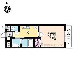 ヴィラ・グレイスII 1階1Kの間取り