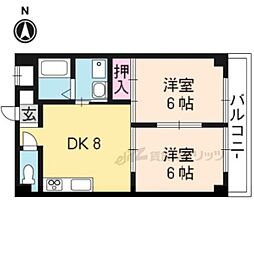 アーバンハイツ高辻 4階1LDKの間取り