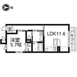JR山陰本線 二条駅 徒歩7分の賃貸マンション 1階1LDKの間取り