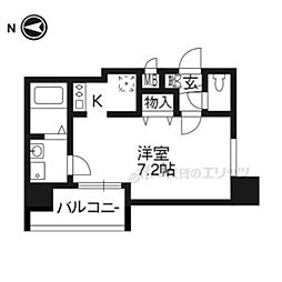 アクアプレイス京都二条城 5階1Kの間取り