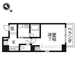 アスヴェル京都西大路御池 2階1Kの間取り