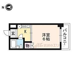 ティンクル 1Kの間取図画像