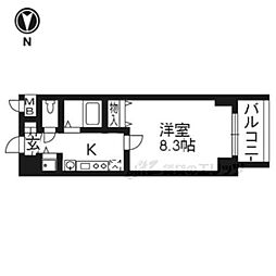 プレサンス二条城北聚楽 1Kの間取図画像