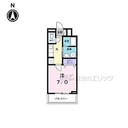 京都市北区大宮北林町アパート 1Kの間取図画像