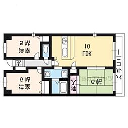 レジディア太秦 3LDKの間取図画像