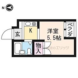 プラネシア中立売 ワンルームの間取図画像