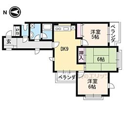 アセット西院 3DKの間取図画像