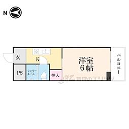 藤ハイツ 1Kの間取図画像