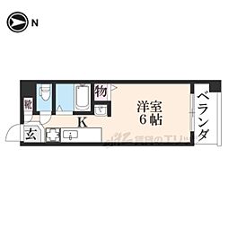 グローバル京都ビル 1Kの間取図画像