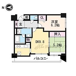 メロディーハイム堺町 2LDKの間取図画像