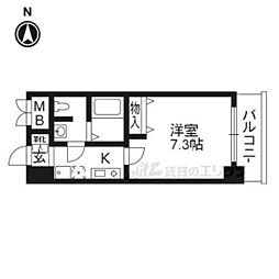 KDXレジデンス西大路 1Kの間取図画像