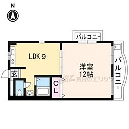桂川Terrace 1LDKの間取図画像