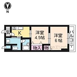 フォルティ西大路 2Kの間取図画像