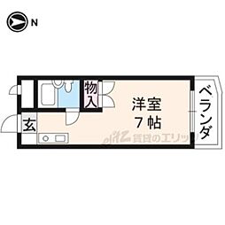 アークハイツ嵯峨嵐山 1Kの間取図画像
