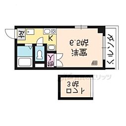 フューチャードリーム北野 1Kの間取図画像