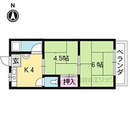 かなめの館 2Kの間取図画像