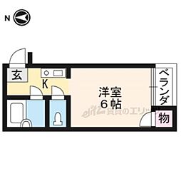 JR山陰本線 太秦駅 徒歩12分の賃貸マンション 3階1Kの間取り
