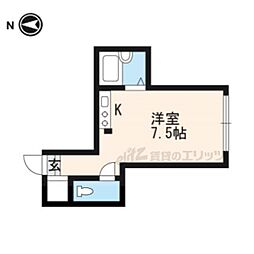 メゾンワイズ 2階1Kの間取り