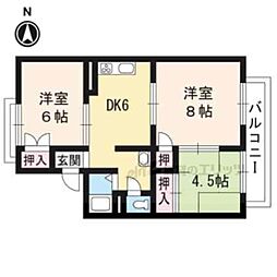 オレンジハイツＢ棟 1階3DKの間取り