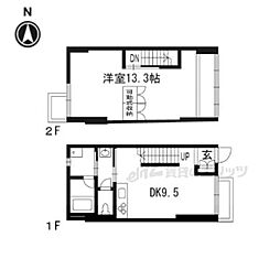 京都市営烏丸線 烏丸御池駅 徒歩6分の賃貸マンション 1階2DKの間取り
