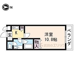 JR山陰本線 二条駅 徒歩4分の賃貸マンション 3階1Kの間取り