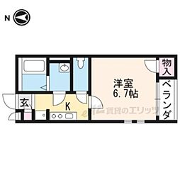 クレイノ山ノ内 1階1Kの間取り