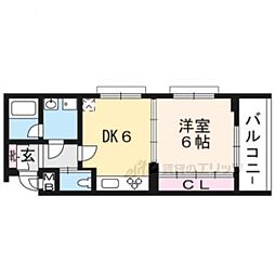 ロゼッタ北山 3階1DKの間取り