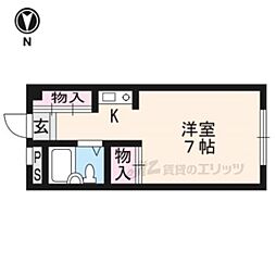サンコート五條 3階1Kの間取り