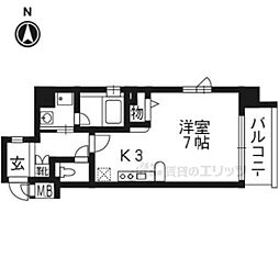 JR山陰本線 二条駅 徒歩9分の賃貸マンション 4階1Kの間取り