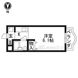 京都市営烏丸線 鞍馬口駅 徒歩5分の賃貸マンション 1階1Kの間取り