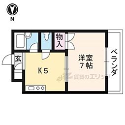 京都地下鉄東西線 二条駅 徒歩11分の賃貸マンション 3階1Kの間取り