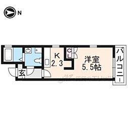 阪急京都本線 大宮駅 徒歩9分の賃貸マンション 3階1Kの間取り