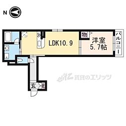 イストワール御池 2階1LDKの間取り
