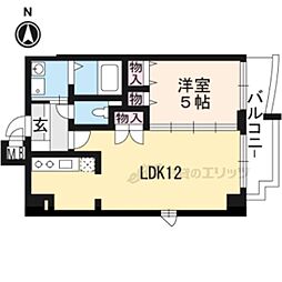 京都地下鉄東西線 二条駅 徒歩6分の賃貸マンション 6階1LDKの間取り