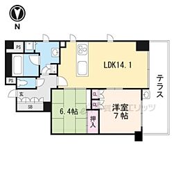 ゼファー京都上長者町通 1階2LDKの間取り