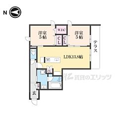 仮称　嵯峨広沢南下馬野町ヘーベルメゾン 2階2LDKの間取り
