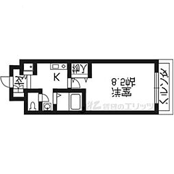 阪急京都本線 西院駅 徒歩20分の賃貸マンション 2階1Kの間取り