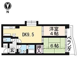 パラシオ西洞院 2LDKの間取図画像