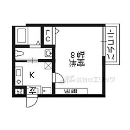 アークリード京都黒門 1Kの間取図画像