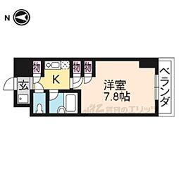 サンシティ御所西 1Kの間取図画像