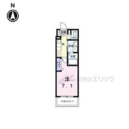 京都市北区大宮北林町アパート 1Kの間取図画像