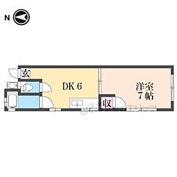白扇マンション 1DKの間取図画像