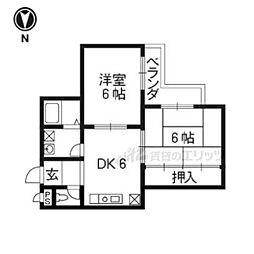 ロイヤルむらかみ 2DKの間取図画像
