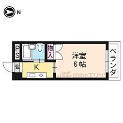 シャルム小松原 1Kの間取図画像