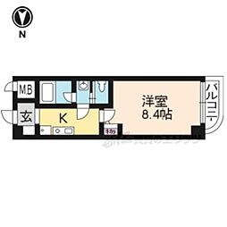 SWISS京都堀川WEST 1Kの間取図画像