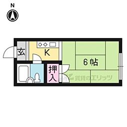 KSレジデンス京都洛北 1Kの間取図画像
